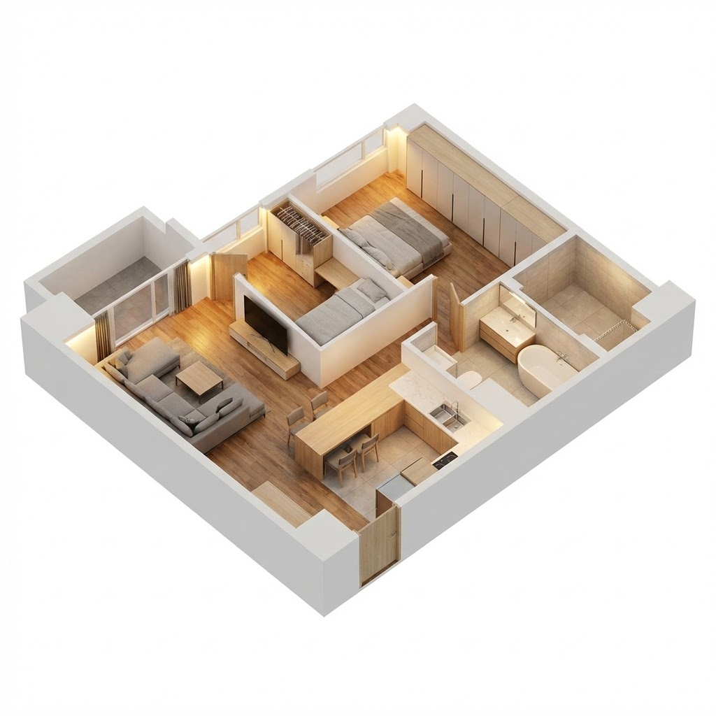 3D isometric render A