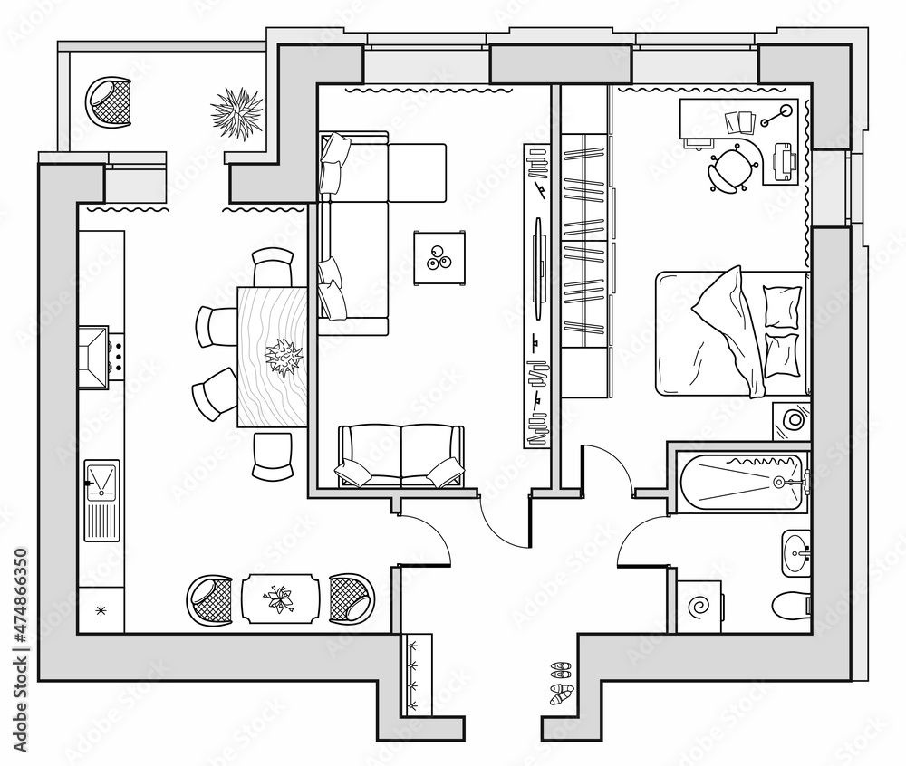 2D plan layout B